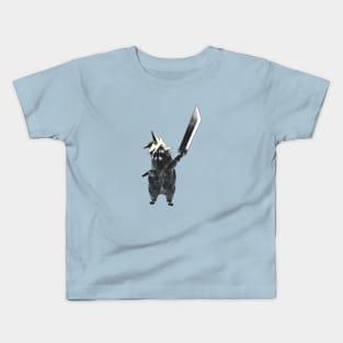 Raccoon wielding Buster Sword Kids T-Shirt